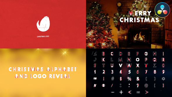 Christmas Alphabet And Logo for DaVinci Resolve