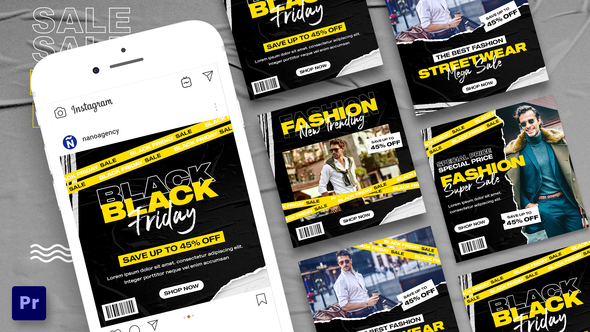 Fashion Black Friday Social Media Banner For Premiere Pro