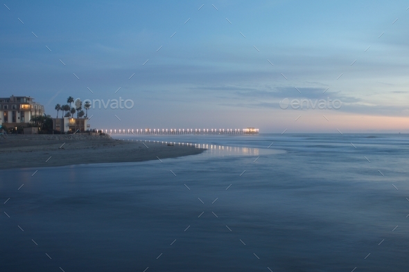 Ocean at blue hour  - Stock Photo - Images