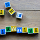 Playtime spelled out in wooden toy blocks - PhotoDune Item for Sale