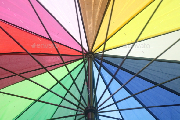 Rainbow umbrella - Stock Photo - Images