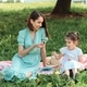 Mom and daughter eat cherries on a picnic in the park on a summer day.
 - PhotoDune Item for Sale