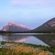 Sunset At vermillion lakes with beautiful reflections of the mountains in the lake - PhotoDune Item for Sale