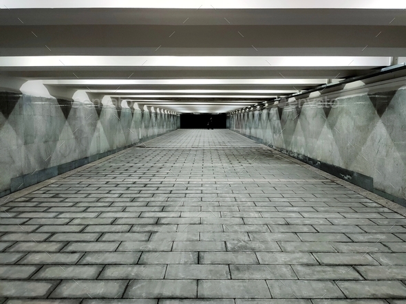view of the underground pedestrian crossing modern architecture - Stock Photo - Images