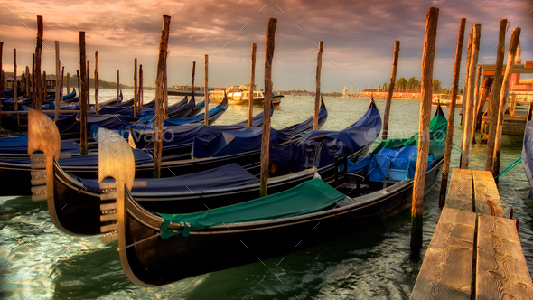 Venice gondolas  - Stock Photo - Images