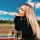 Beautiful blonde girl drinking cider - PhotoDune Item for Sale