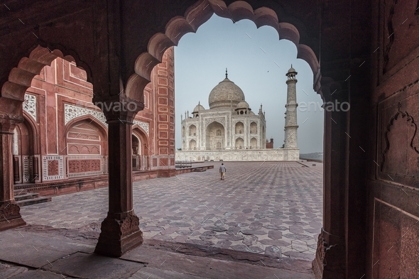 Taj Mahal framed - Stock Photo - Images