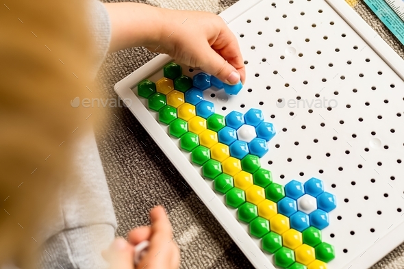 Mosaic Plug-In Game Set, Kids Peg Board Jigsaw Puzzle DIY - Foto 12