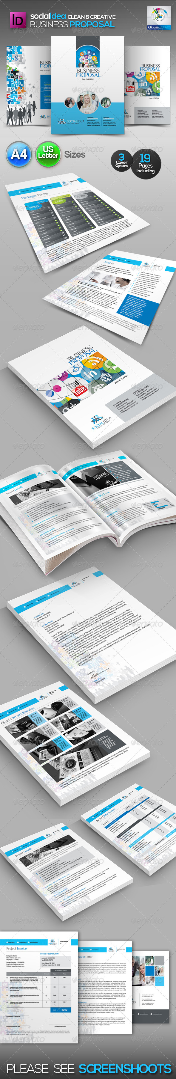 Socialidea Clean Business Proposal - Proposals & Invoices Stationery