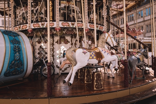 Carousel in the city square of Strasbourg, France
