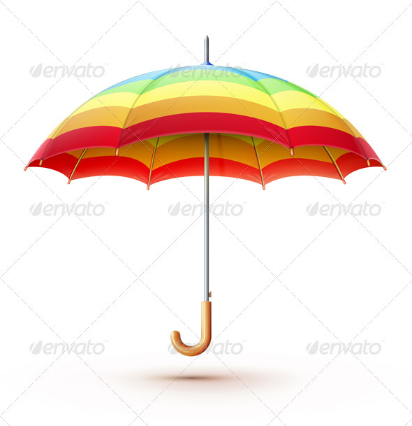 Multicolored Umbrella - Man-made Objects Objects