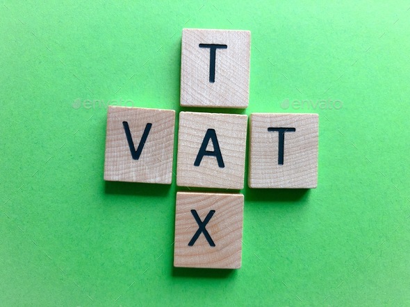 VAT, Value Added Tax, and TAX words in crossword form