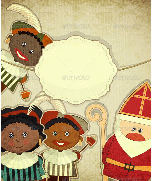Christmas card with Dutch Santa Claus - Sinterklaas - Christmas Seasons/Holidays