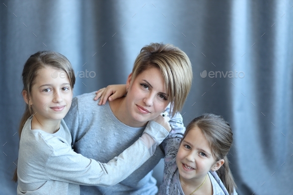 Mom with two daughters Stock Photo by IrinaG1504 | PhotoDune