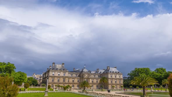 Heavy Rain Clouds over the Luxembourg Palace in Paris