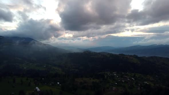 Aerial View Landscape In Rodna Mountains, Romania alt