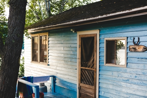 Blue Cabin - Stock Photo - Images