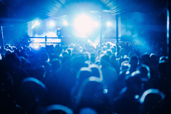 Party crowd at music concert - Stock Photo - Images