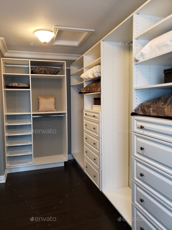 Neat and tidy storage closet organized