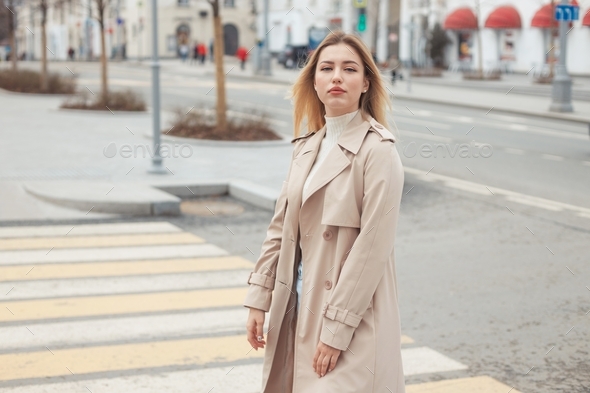 Young Cute Girl on a Street Stock Image - Image of beauty, streets