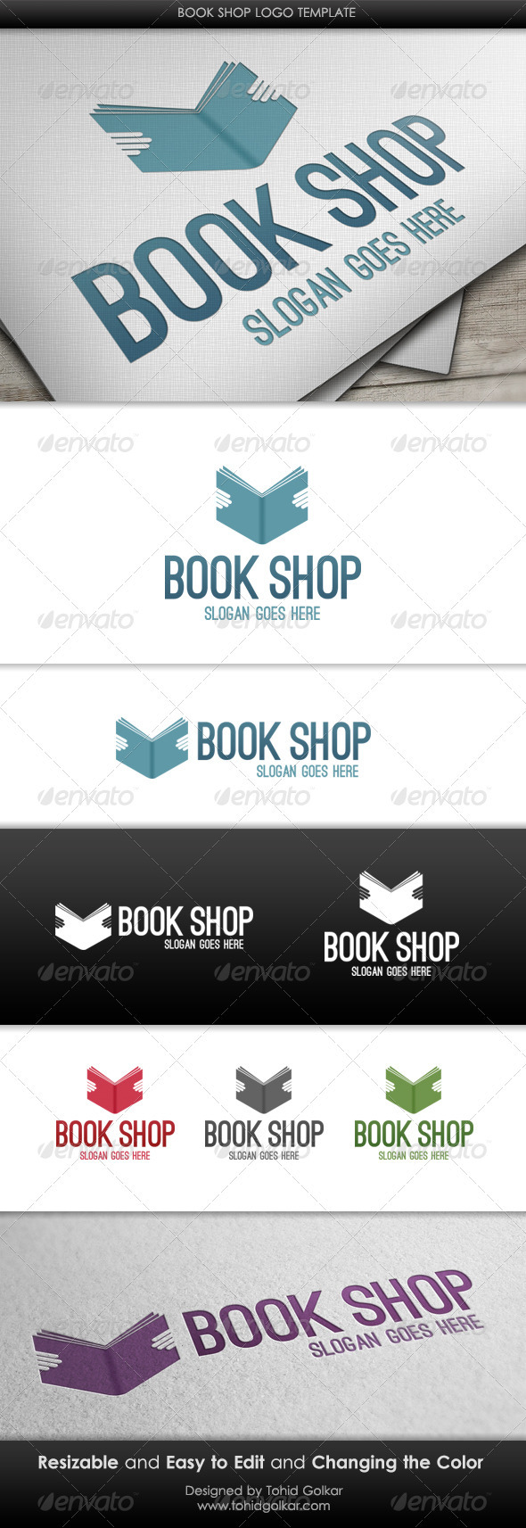 Book Shop Logo Template - Symbols Logo Templates