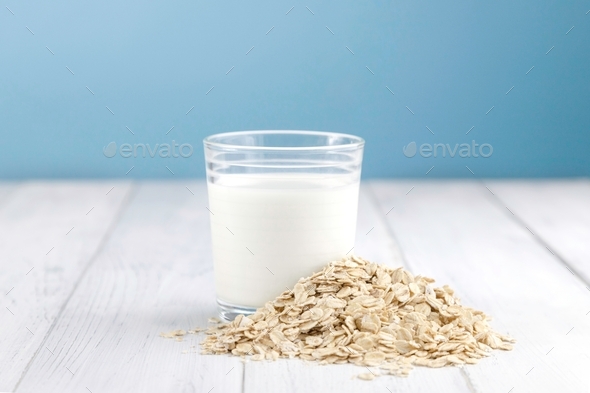 Fresh milk oat milk  - Stock Photo - Images