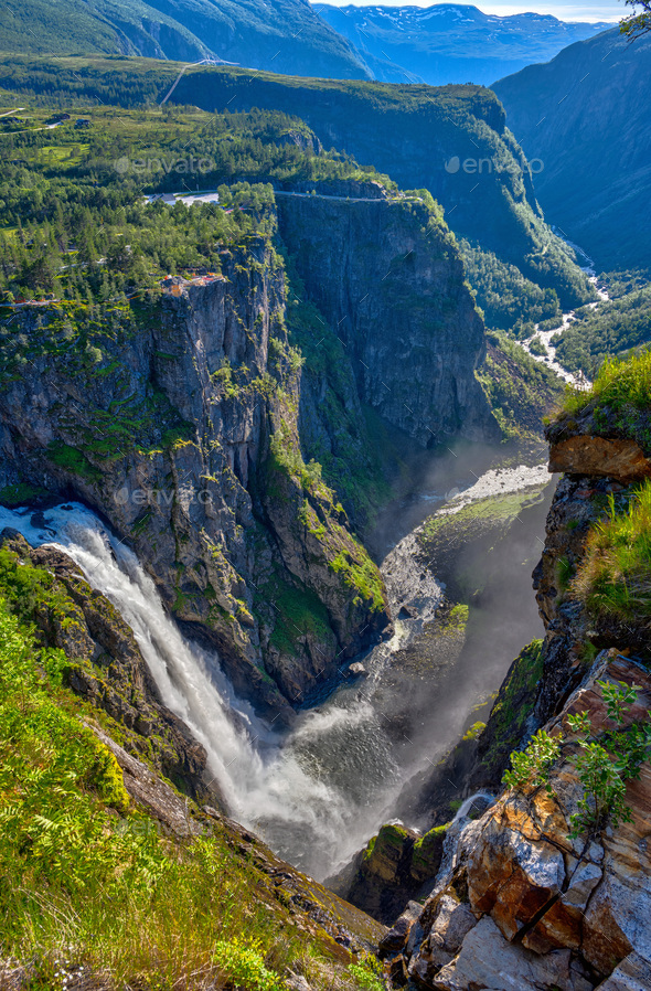 The beautiful Voringsfossen in Norway - Stock Photo - Images