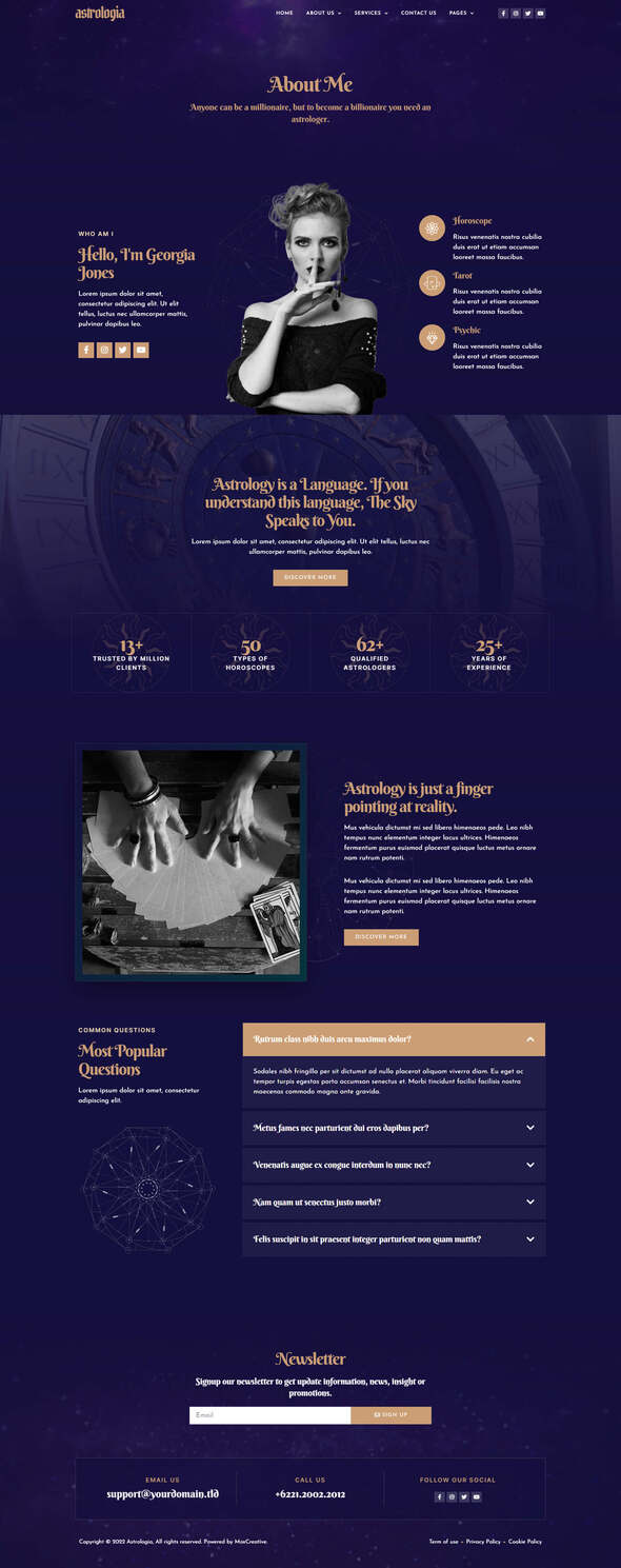 Astrologia - Horoscope Astrology Elementor Template Kit