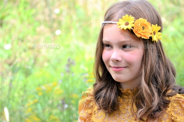 Portrait of pretty young girl - Stock Photo - Images