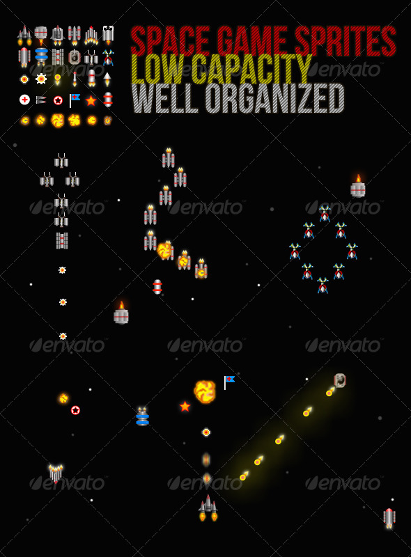 Sprite Sheet For Space Games - Sprites Game Assets