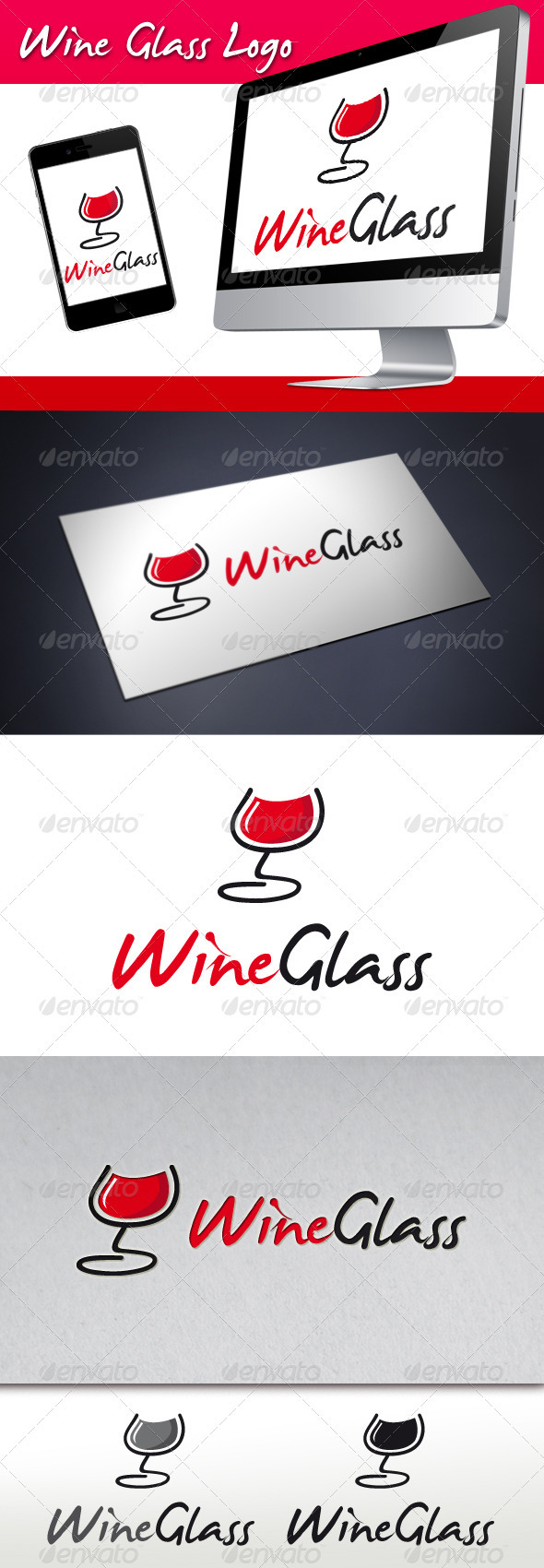 Wine Glass Logo - Food Logo Templates