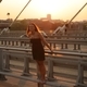 A woman in the city, sunset, rays of the sun - PhotoDune Item for Sale