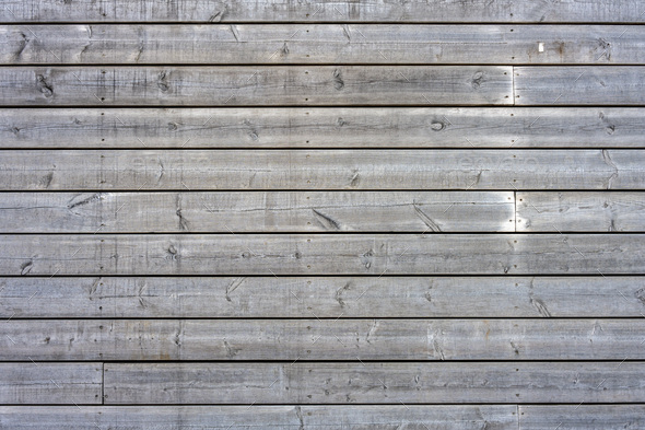 Wall made of gray and worn wooden planks - Stock Photo - Images