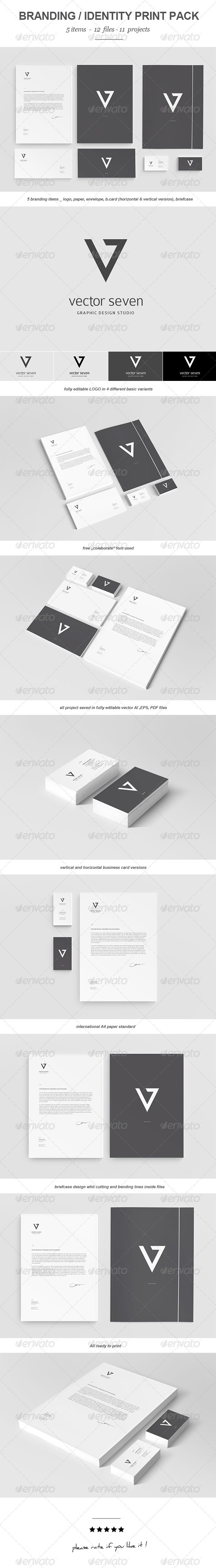 Seven Vector Branding Print Pack - Stationery Print Templates