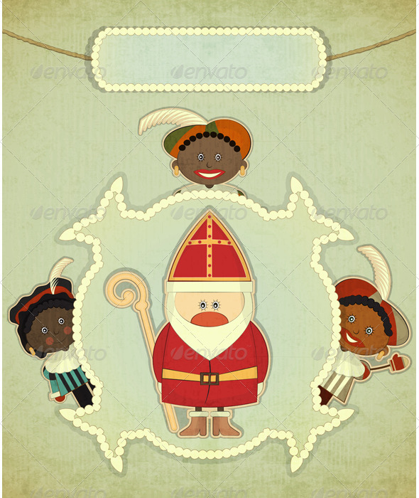 Christmas Card with Dutch Santa Claus - Sinterklaas - Christmas Seasons/Holidays