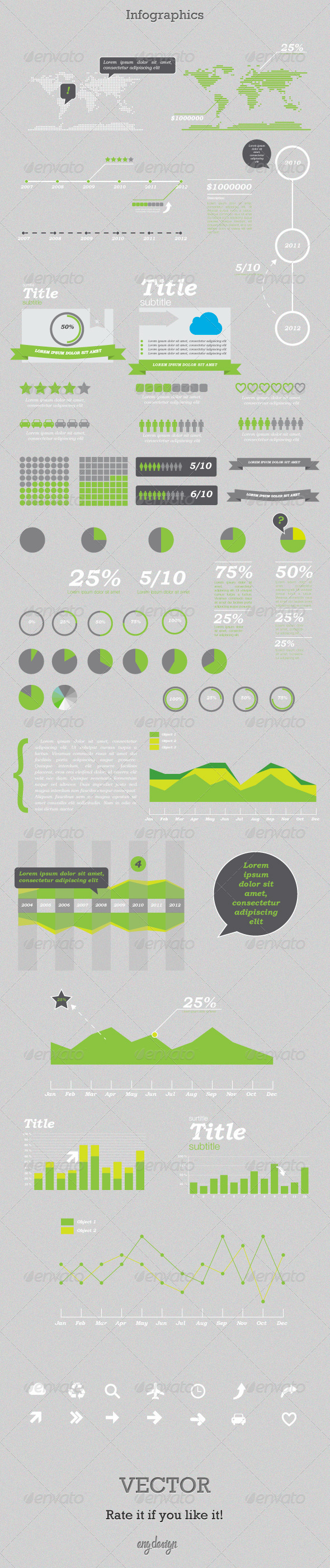Greeny - Infographics Kit - Miscellaneous Vectors