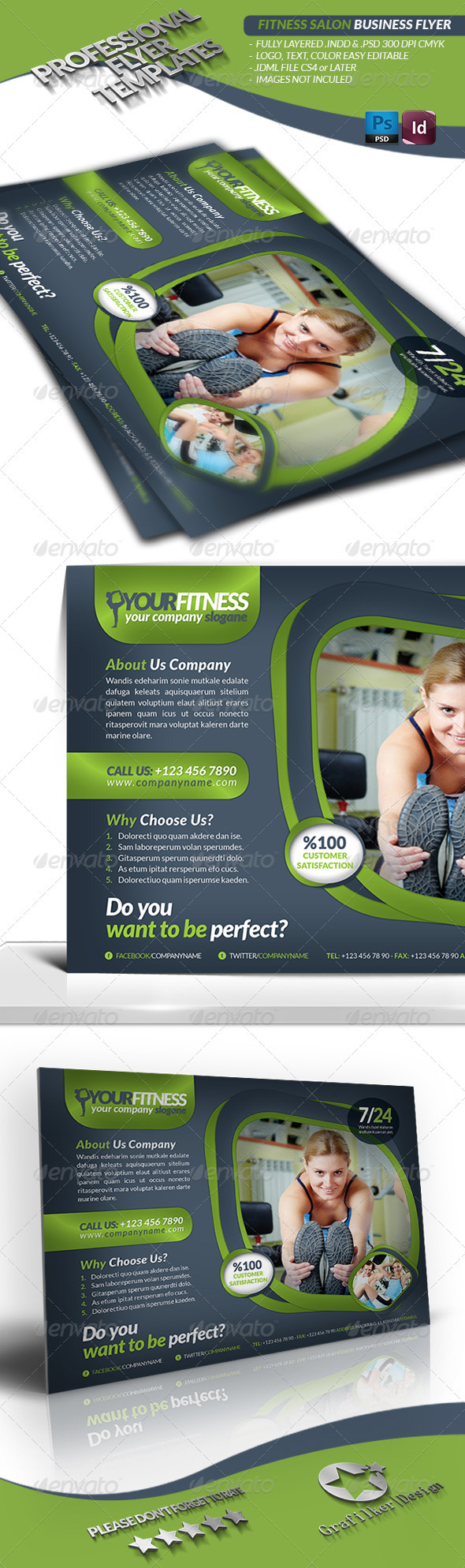 Fitness Salon Business Flyer - Flyers Print Templates