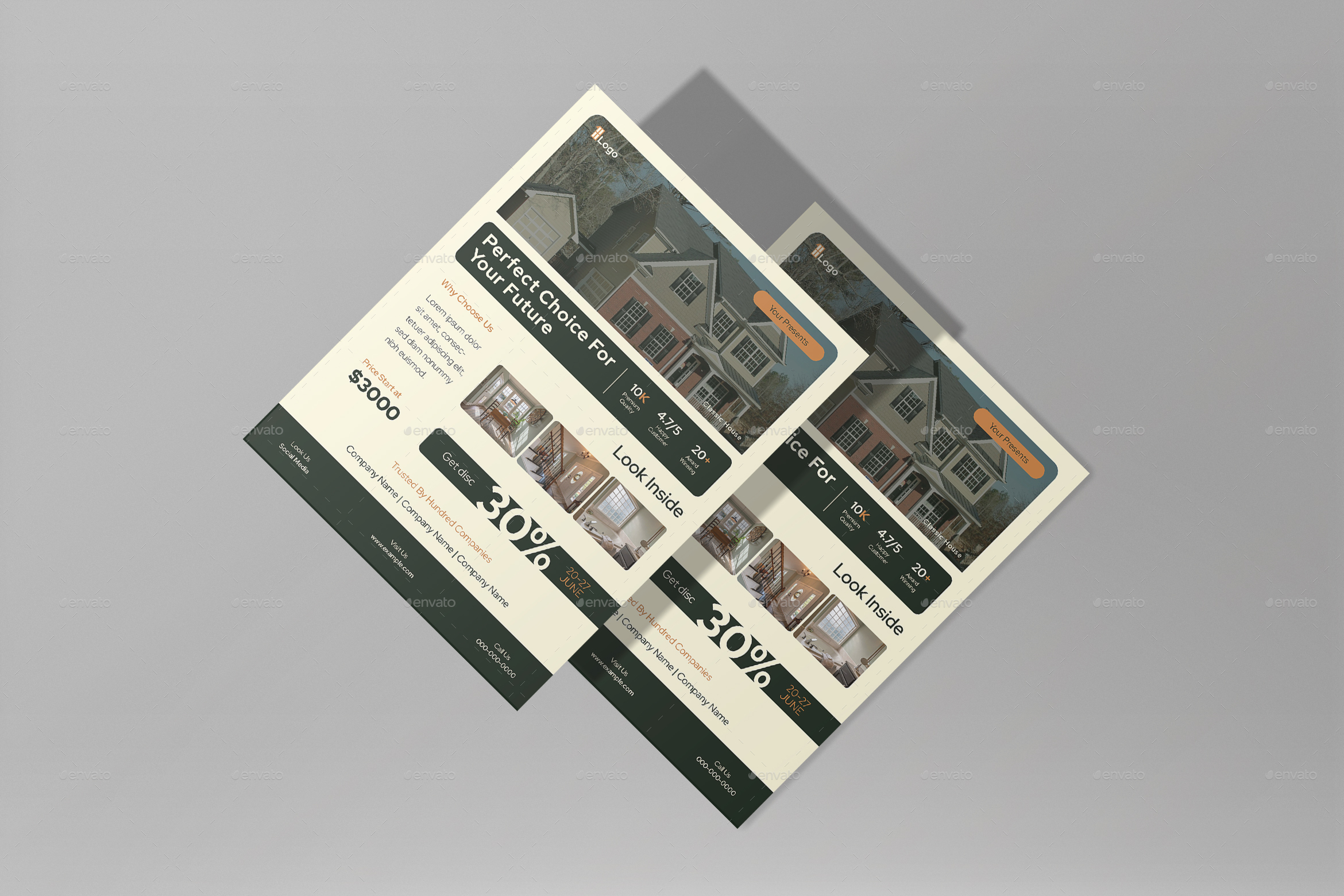 White Modern Real Estate Flyer, Print Templates | GraphicRiver