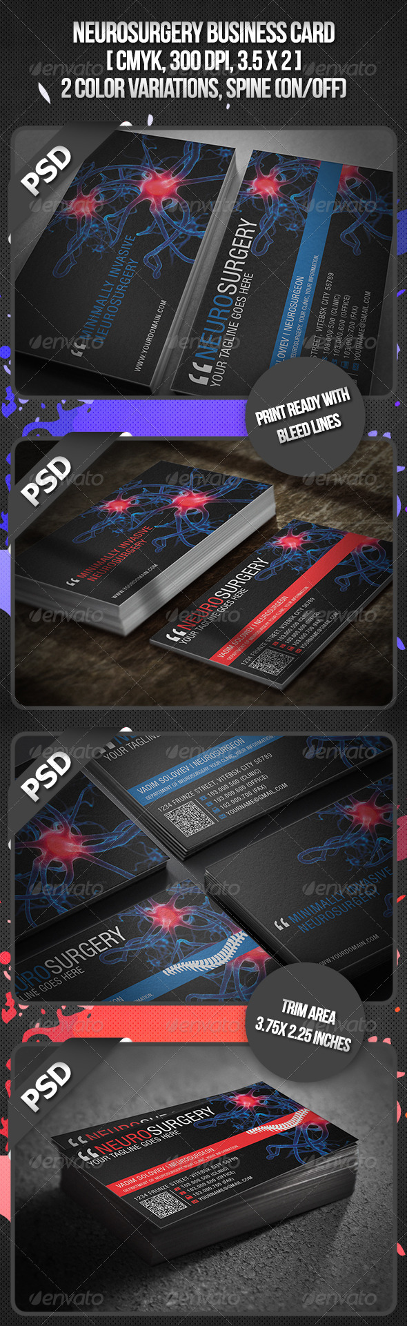 Neurosurgery Business Card - Industry Specific Business Cards