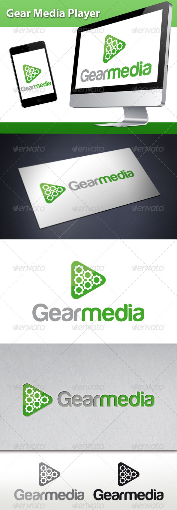 Gear Media Player Logo - Abstract Logo Templates