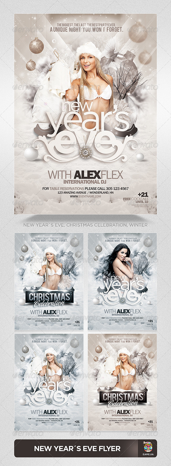 Christmas - New Year's Eve Flyer Template - Clubs & Parties Events