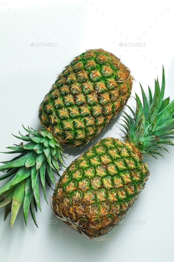 pineapples close-up. View from above. Diet fruit. Still life.