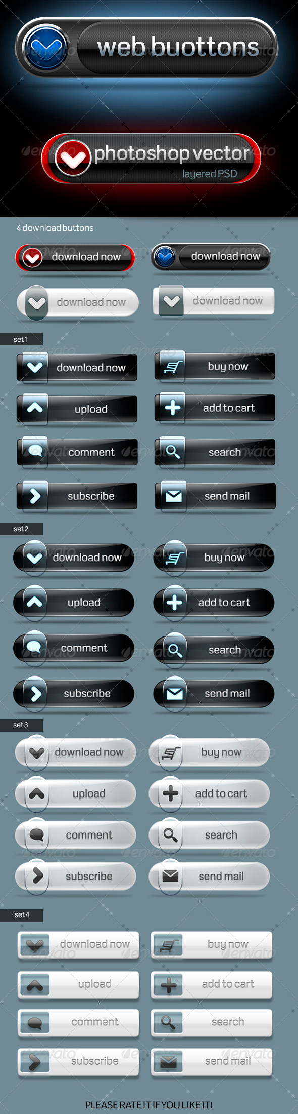 Web Buttons Set - Buttons Web Elements