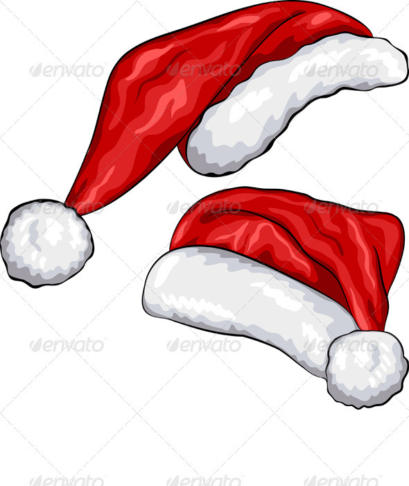 Vector Red Christmas Hats - Christmas Seasons/Holidays
