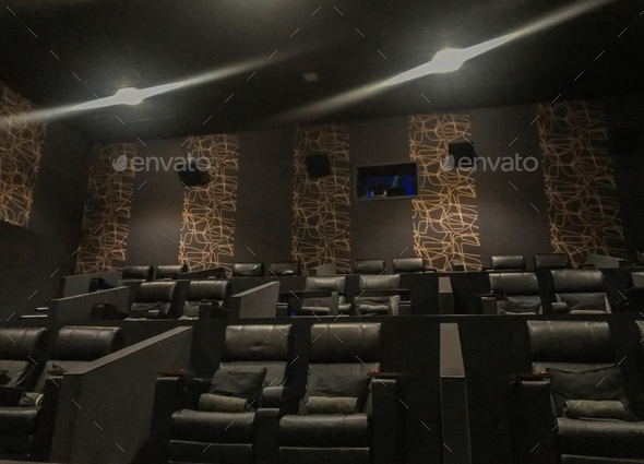 Empty seats in the theater, no people. Quarantine, covid-19, stay home, lockdown, new rules