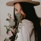 Happy Asian Girl with Hat and a Bunch of Flowers - PhotoDune Item for Sale