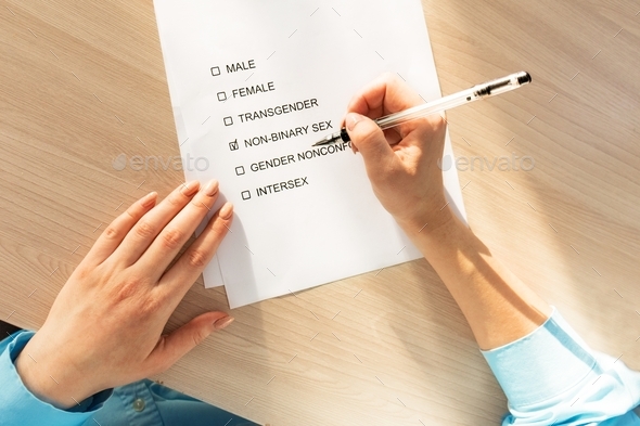 Gender Pronoun Choice. gender selection. coming out. non-binary sex,transgender,intersex,gender non
 - Stock Photo - Images