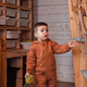 Boy toddler in kids room for decoration design. Modern wood design room,happy childhood  - PhotoDune Item for Sale