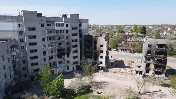War in Ukraine  Ruined Residential Building in Borodyanka alt