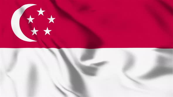 4K Singapore Flag - Loopable